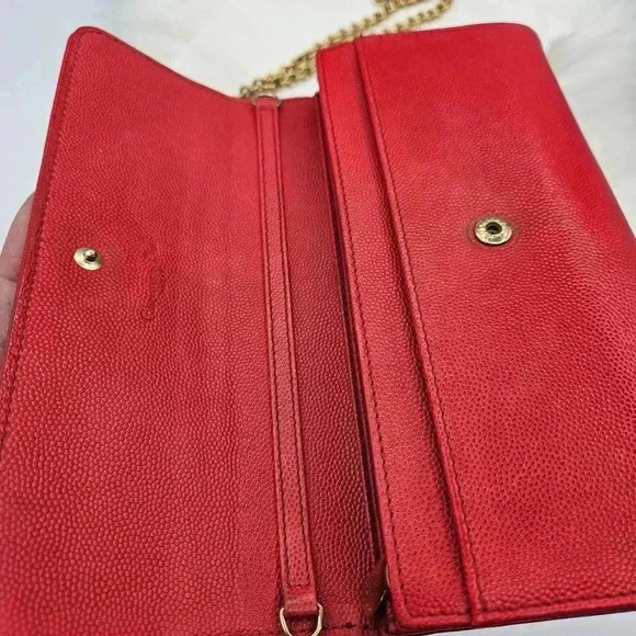 Dior Textured Red Grained Leather Wallet-on-Chain - Picture 14 of 16